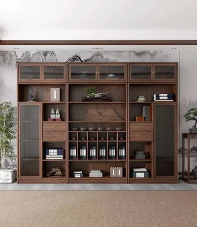 Space-Saving Solid Wood Bookcase Cabinet - View 5