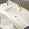 White High-Gloss Solid Wood Bathroom Vanity - View 4