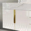 White High-Gloss Solid Wood Bathroom Vanity - View 5