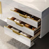 White High-Gloss Solid Wood Bathroom Vanity
