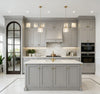 Muted Gray Solid Wood Kitchen Cabinet Set