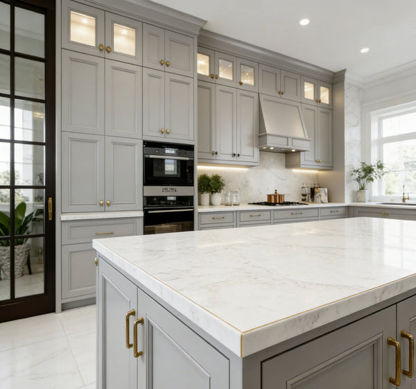 Muted Gray Solid Wood Kitchen Cabinet Set - View 5