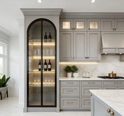 Muted Gray Solid Wood Kitchen Cabinet Set - View 3