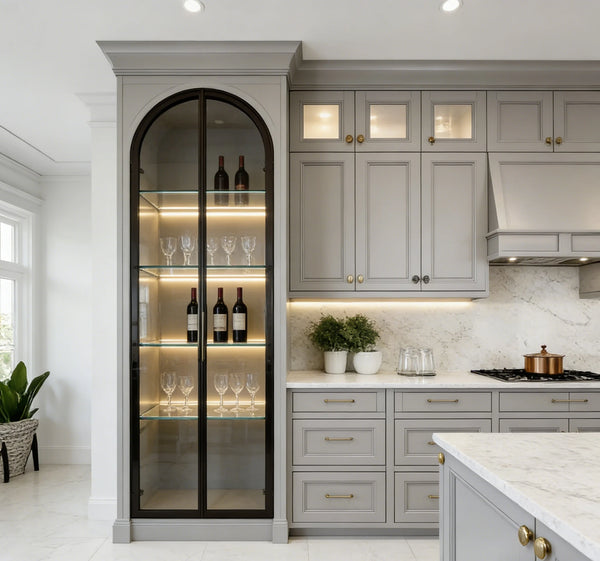Muted Gray Solid Wood Kitchen Cabinet Set - View 3