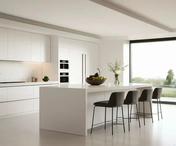 Fire-Resistant White Lacquer Modular Kitchen Cabinets - View 2
