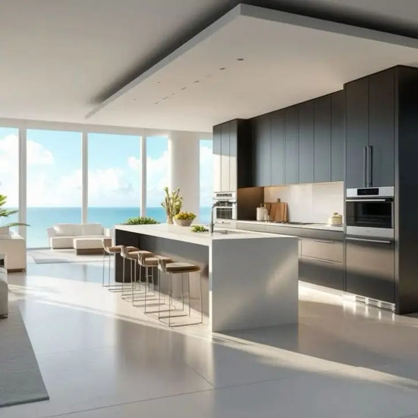 Fire-Resistant White Lacquer Modular Kitchen Cabinets - View 3
