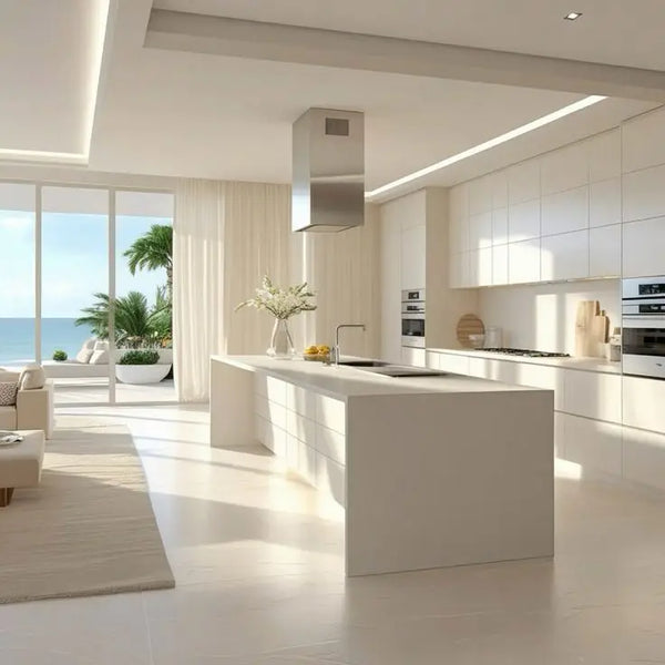 Fire-Resistant White Lacquer Modular Kitchen Cabinets - View 4