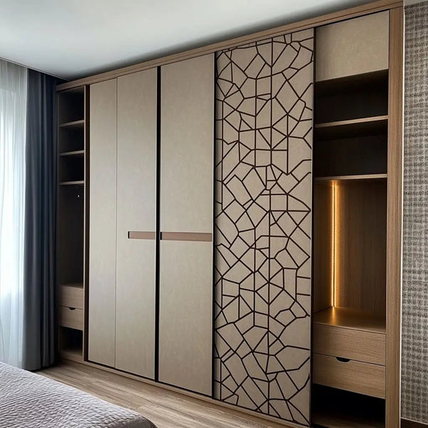 Large-Capacity Freestanding Solid Wood Wardrobe