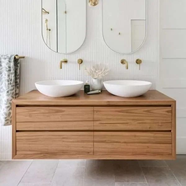 Double-Sink Wall-Mounted Bathroom Vanity - View 5