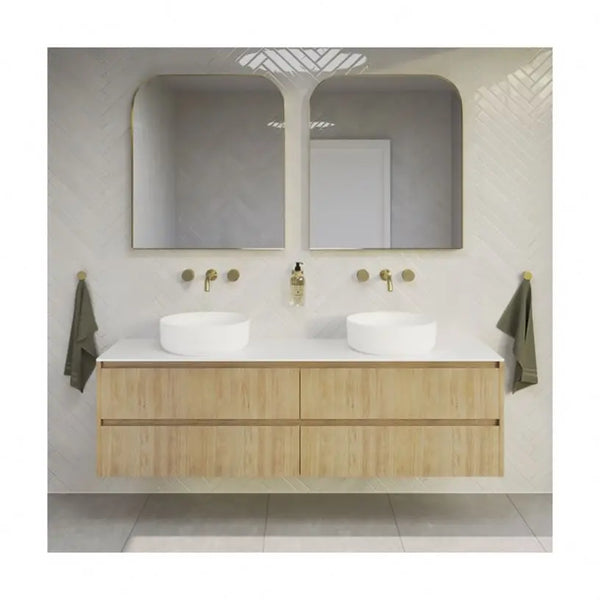 Double-Sink Wall-Mounted Bathroom Vanity