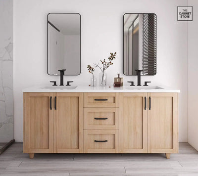Double-Sink Wall-Mounted Bathroom Vanity - View 6